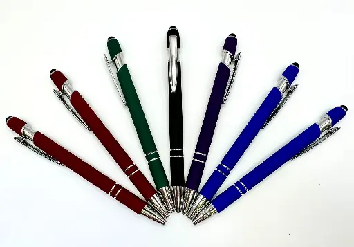 Blank soft touch ballpoint pen alternate view