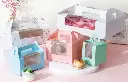 Cake box / muffin box with handle - multicolor