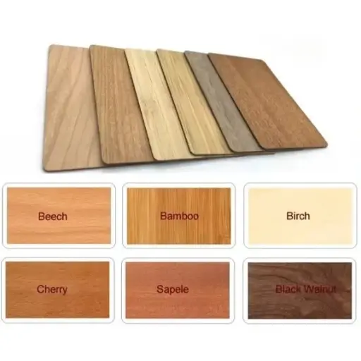 Blank wooden smart card alternate view