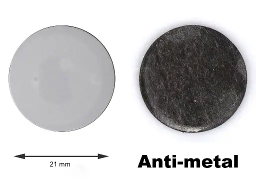 Round anti-metal NFC sticker alternate view