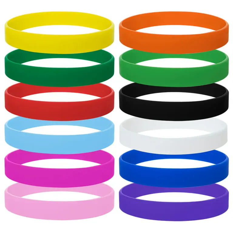 Colourful blank silicone wristbands