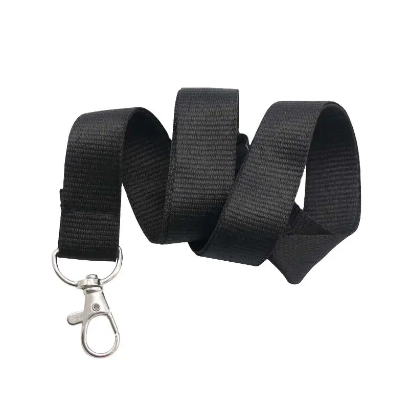Blank woven lanyard black