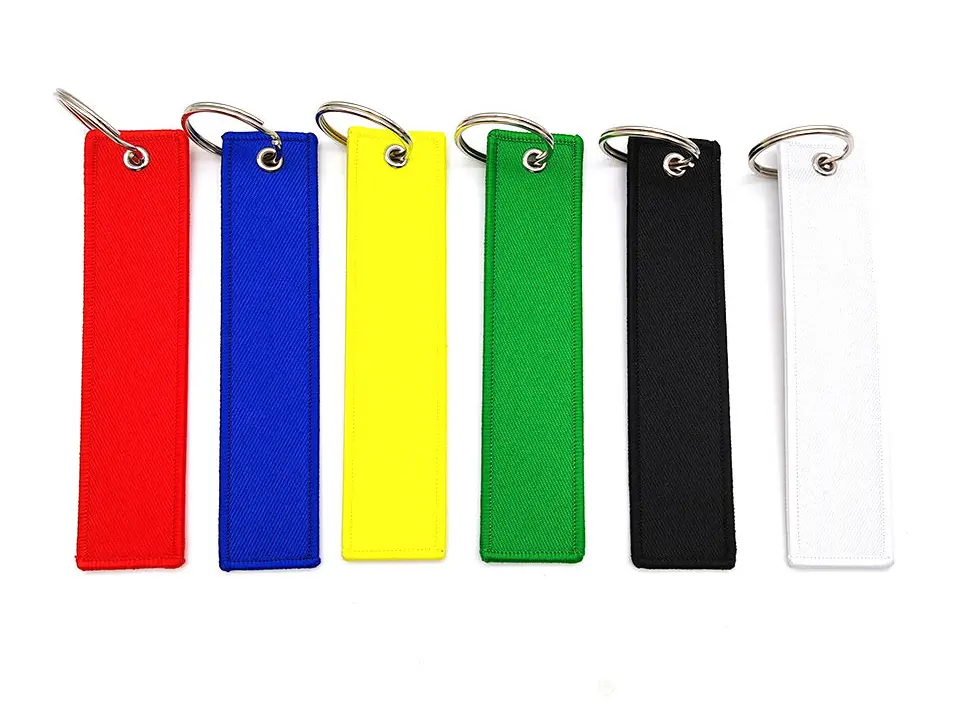 Colourful woven keychain collection