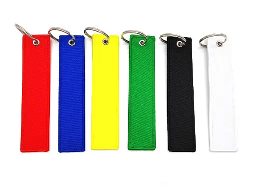 Colourful woven keychain collection