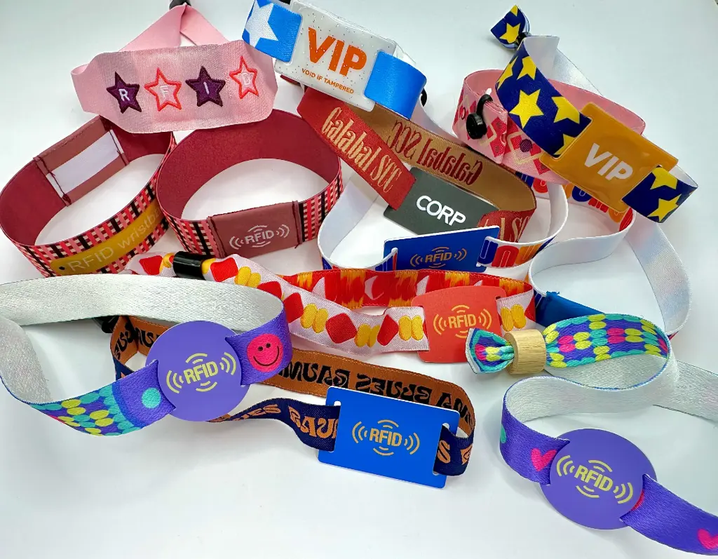 Blank smart fabric wristband (white, NFC, Wristband S - 1.2 cm, Fabric wristband - 0.2 mm, Round)
