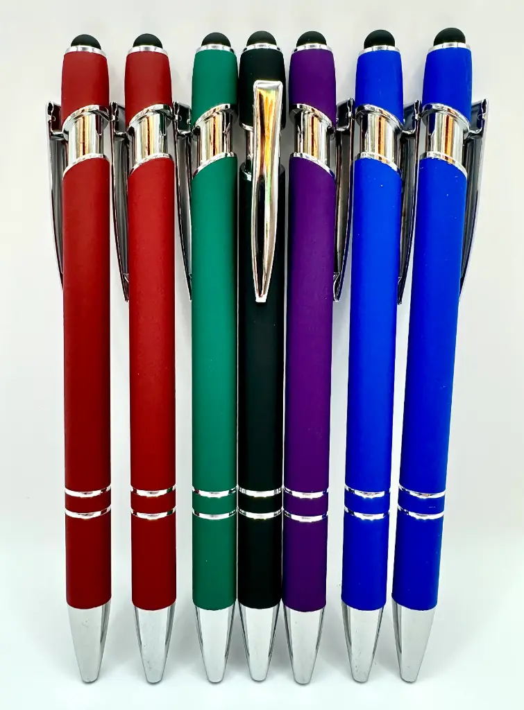Blank soft touch ballpoint pen (white)