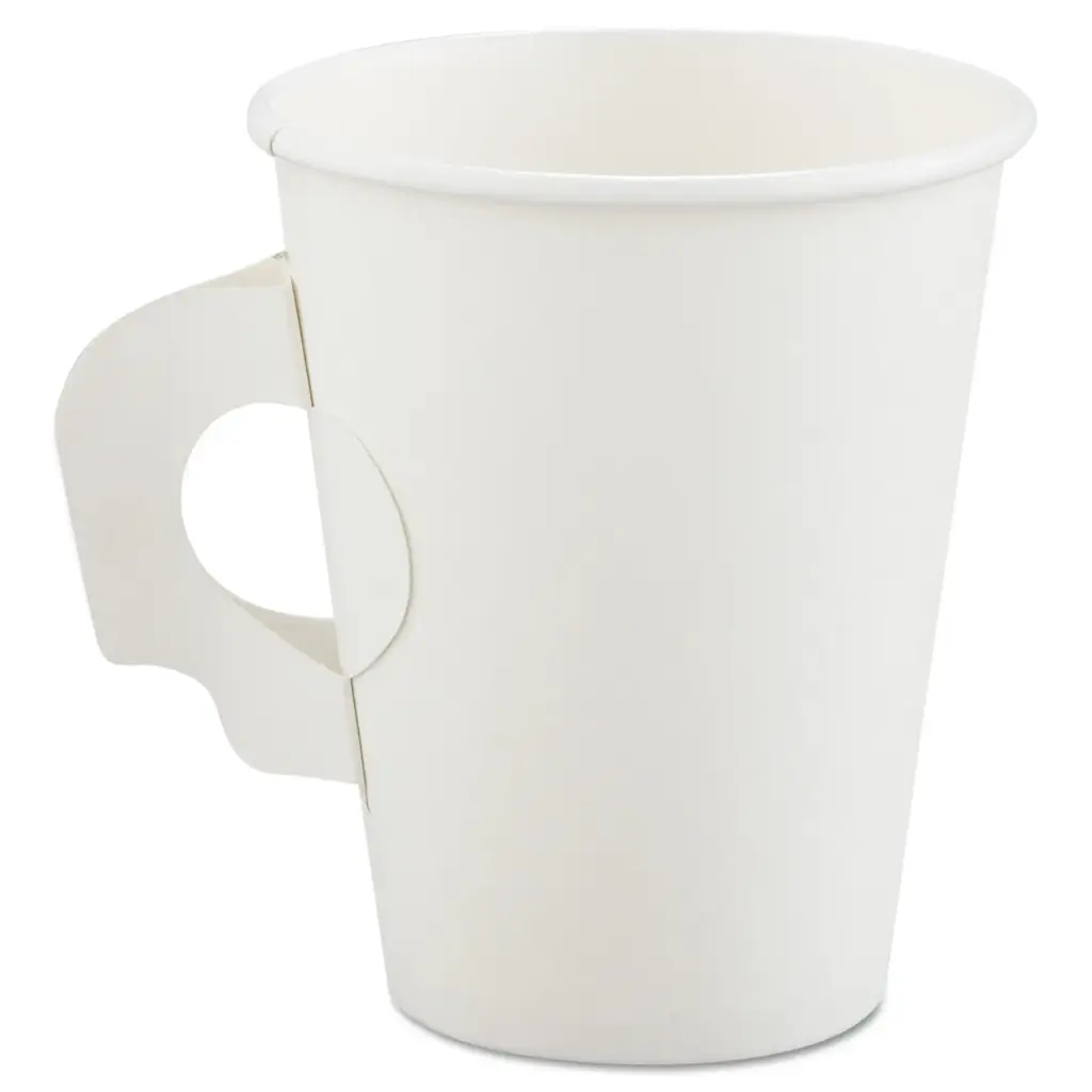 Coffee cup with folding handle